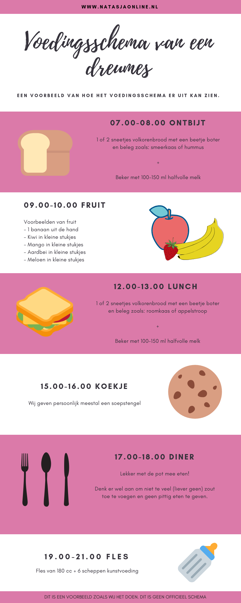 Infographic voedingsschema dreumes 1 jaar